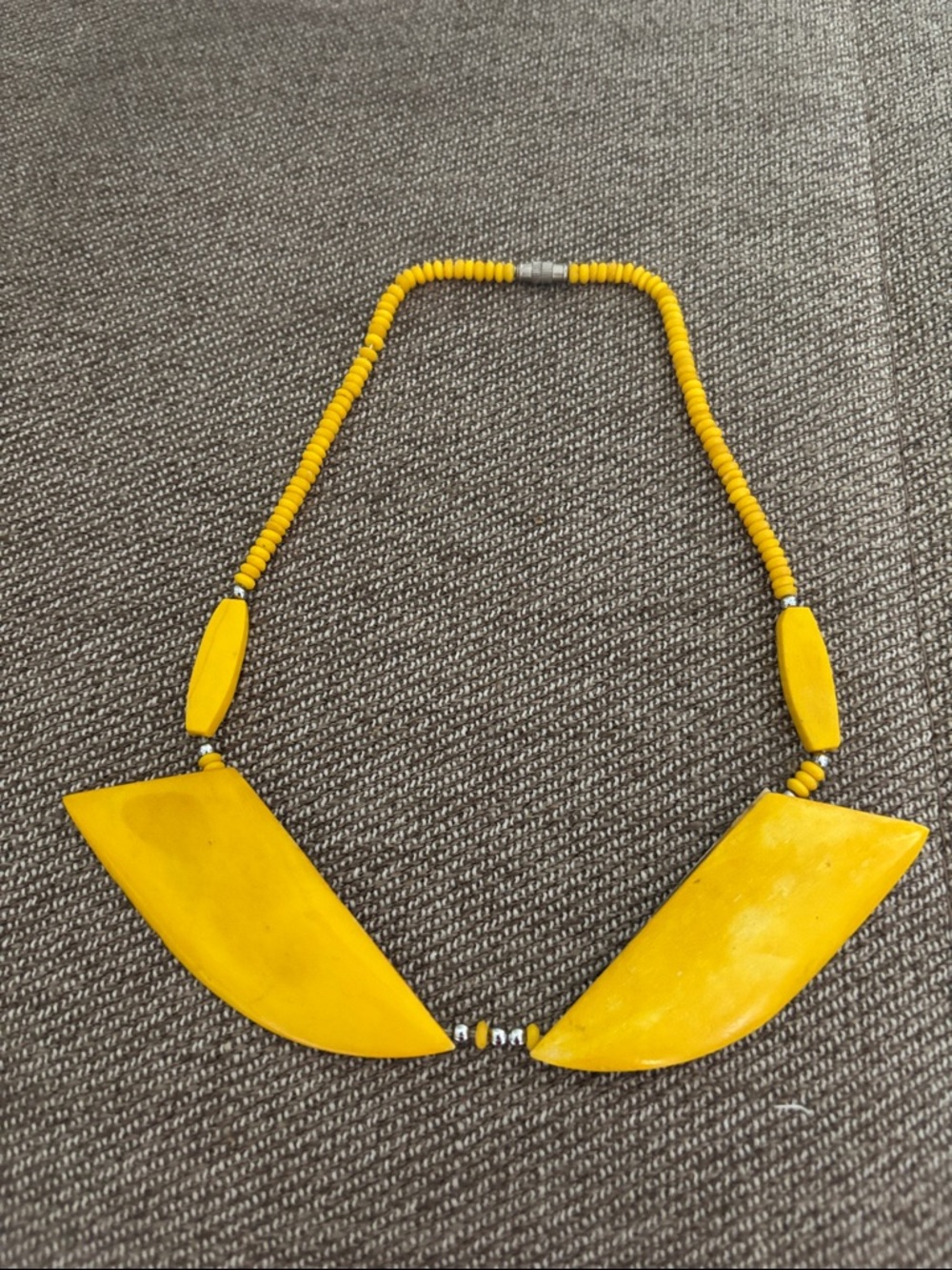 Yellow Statement Bead Necklace